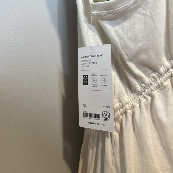 NWT Athleta Women’s White Athletic Air Out Cinch Camisole Tank Top Sz L - Picture 4 of 7